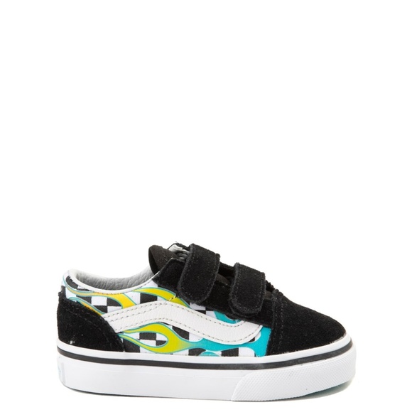 vans old skool flame checkerboard skate shoes